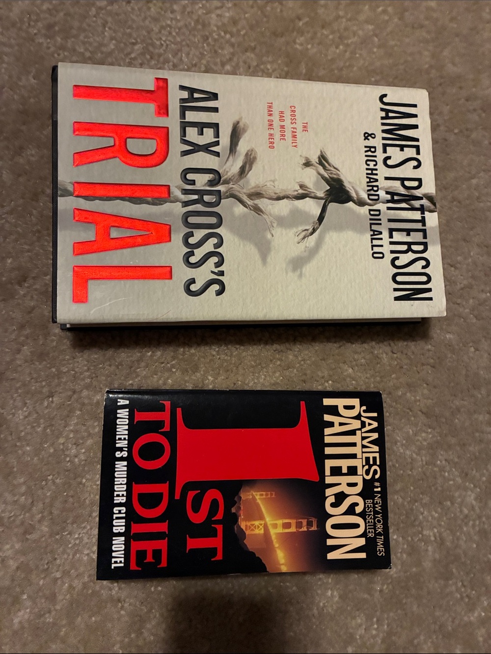 2pc Book Bundle James Patterson Hardcover Alex Cross’s Trial PaperB 1st to Die